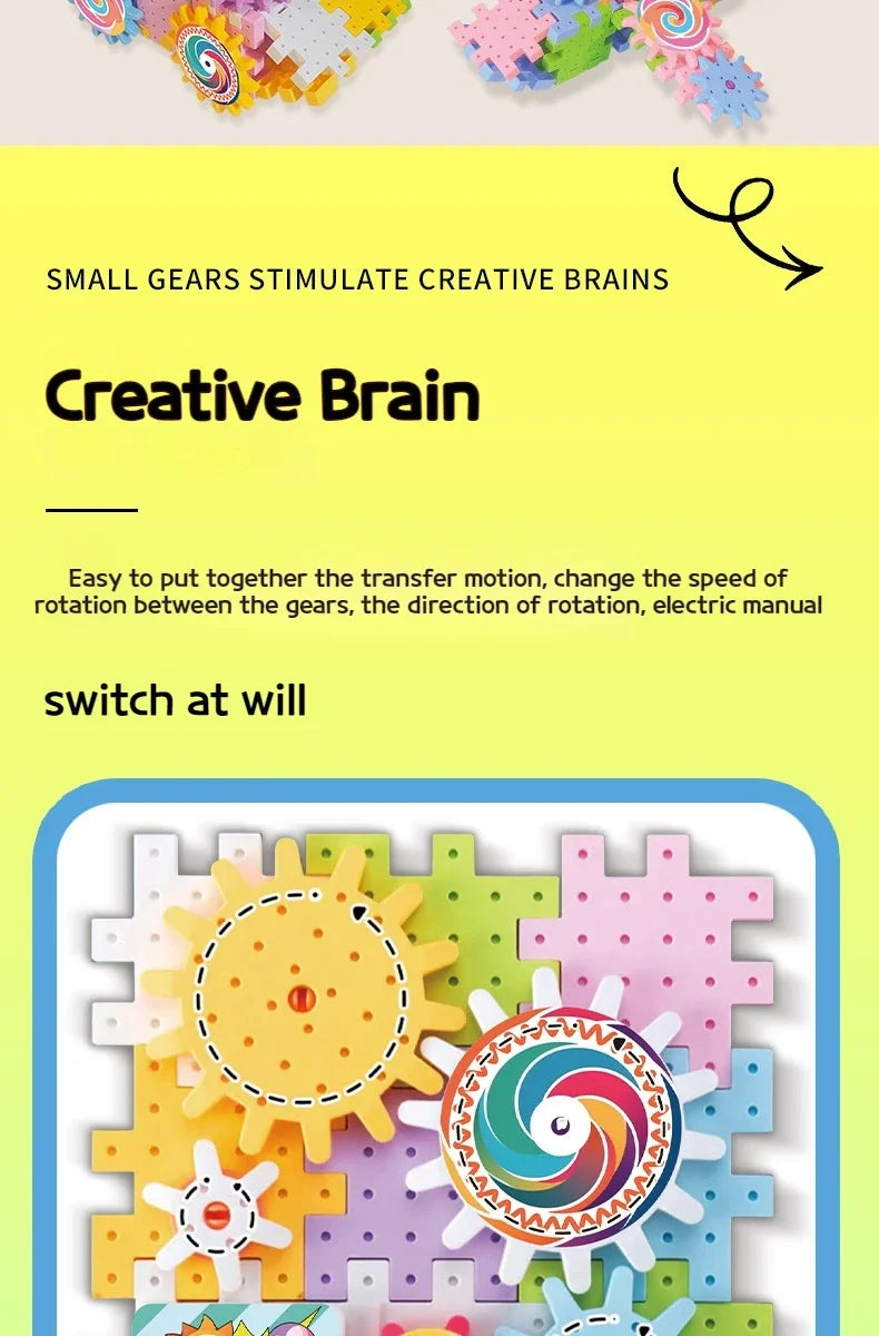 Children's Assembled Electric Gear Building Blocks