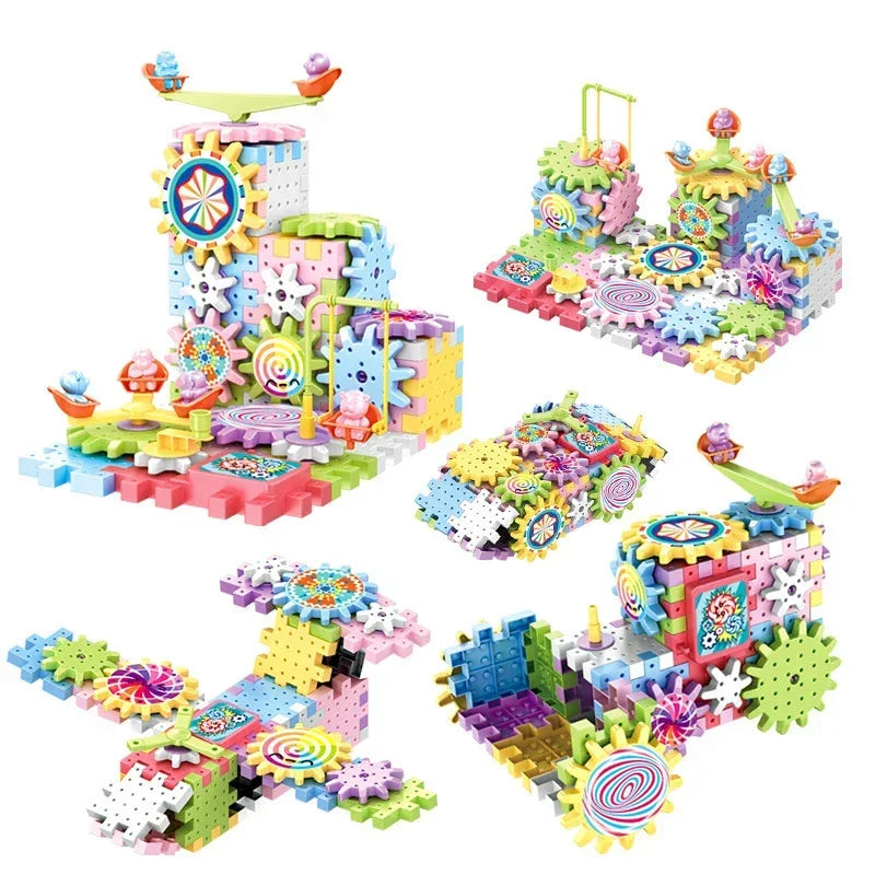 Children's Assembled Electric Gear Building Blocks